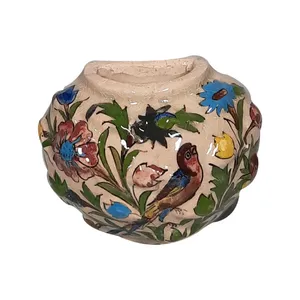 گلدان سفالی مدل دیواری نقاشی زیر لعابی کد P050