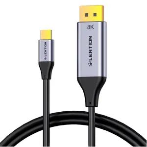 کابل تبدیلUSB-CبهDISPLAY PORT لنشن مدلCU808D-8K60HZ-VERSION 1.4طول1.7متر 