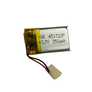 باتری لیتیومی کد 451722 ظرفیت 350 میلی آمپر ساعت