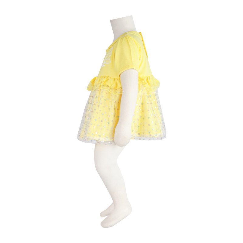 ست پیراهن و شورت نوزادی دخترانه آدمک مدل پروانه کد 127400 رنگ لیمویی -  - 7