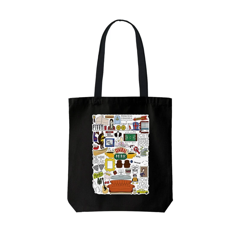 ساک خرید ترمه طراحان ایده مدل نشانه های فرندز کد cfp1199 - L