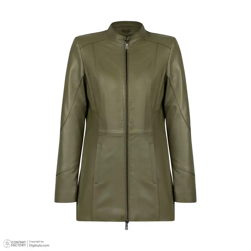 کت چرم زنانه چرم مشهد مدل B0461 رنگ سبز