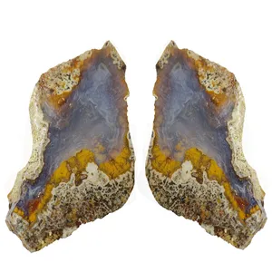 سنگ راف عقیق مدل شجر پاییزی کد 173M مجموعه 2 عددی