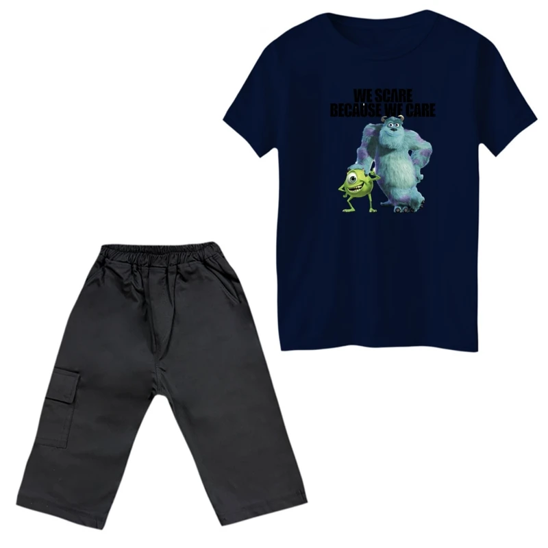 ست تی‌شرت و شلوارک پسرانه مدل کارخانه هیولاها