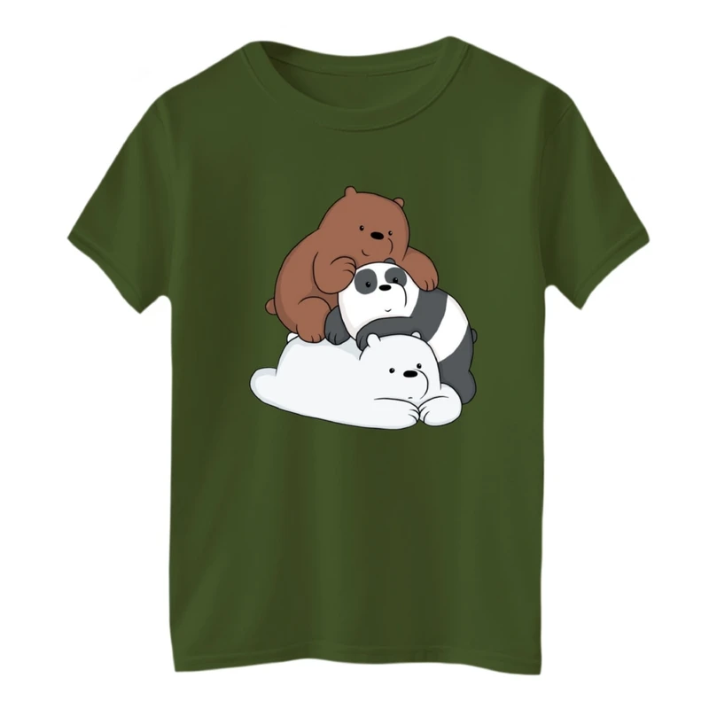 تی‌شرت آستین کوتاه لانگ بچگانه مدل سه خرس کد 2