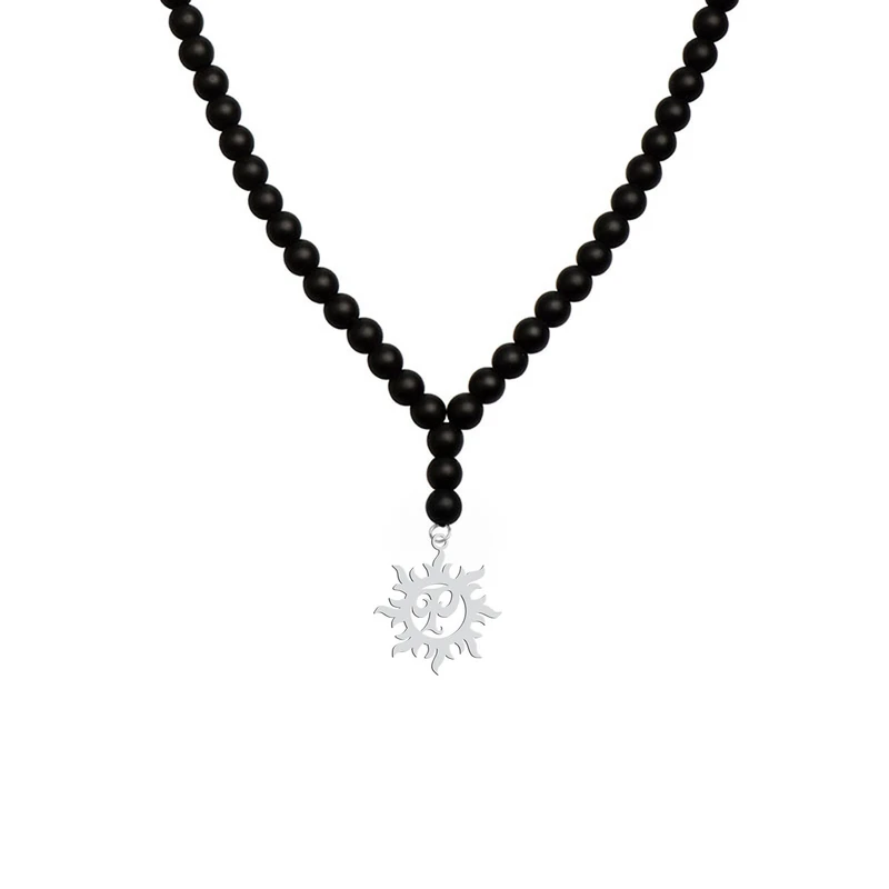 گردنبند هایکا طرح خورشید و حرف P مدل S.ha1-824