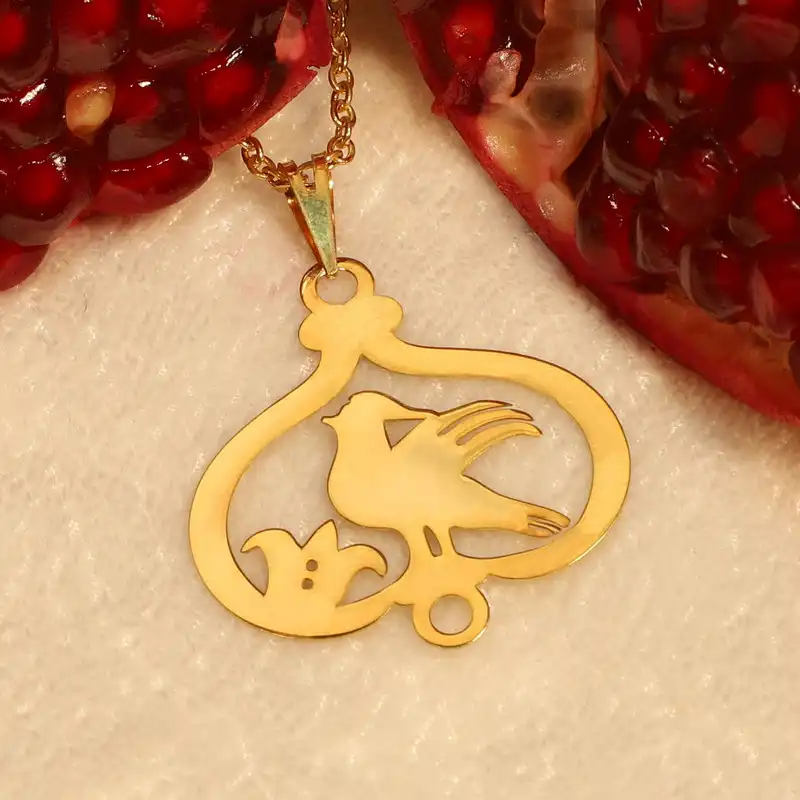 گردنبند طلا 18 عیار زنانه الن نار مدل سيمرغ ELN130