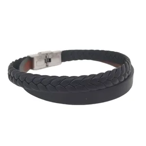 دستبند مردانه مدل مهرآوند چرم طبیعی کد 1718