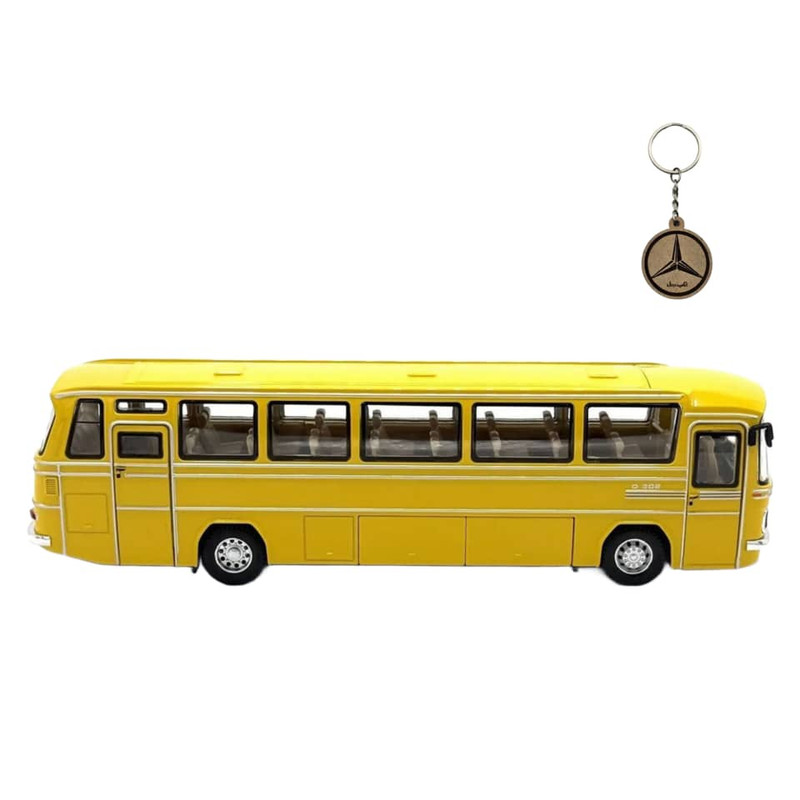 ماکت ماشین ناب سل مدل اتوبوس بنز 302 فلزی موزیکال چراغدار به همراه جاسوییچی