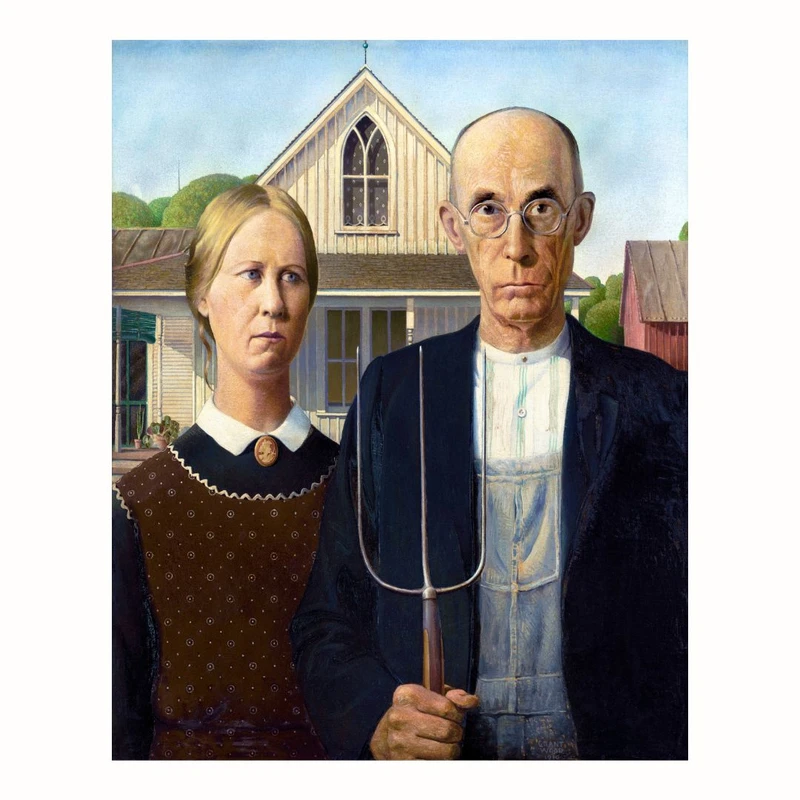 پوستر مدل وینتیج گرانت وود -نقاشی خانواده گوتیک آمریکایی