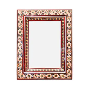 قاب عکس خاتم کاری چوبی صنایع دستی فاخر مدل سنتی طرح تک گل کد 17p14in139