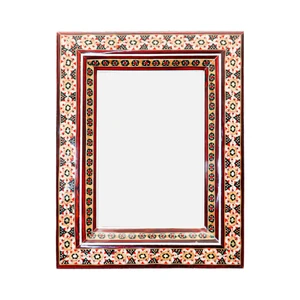 قاب عکس خاتم کاری چوبی صنایع دستی فاخر مدل سنتی طرح تک گل کد 17p14in139