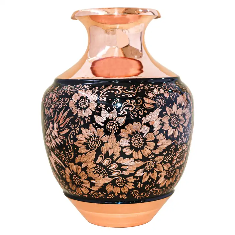 گلدان مسی مدل الماس تراش طرح فریبا کد 19p13-1f2