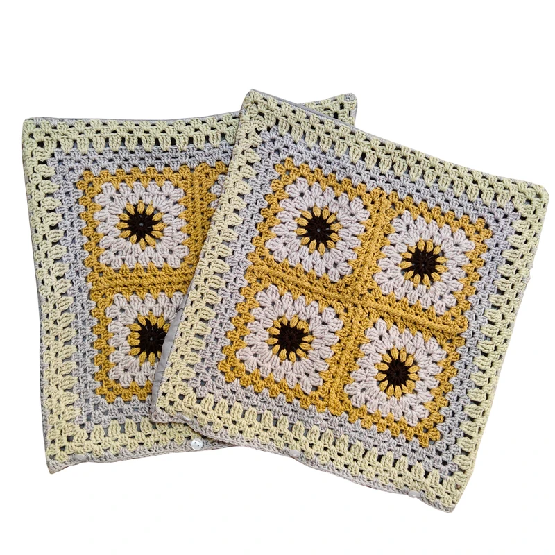 کاور کوسن مدل خورشید سایز 30*30 سانتی متر مجموعه دو عددی