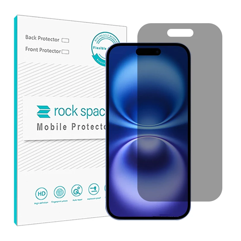 محافظ صفحه نمایش حریم شخصی راک اسپیس مدل Resistant مناسب برای گوشی موبایل اپل iPhone 16