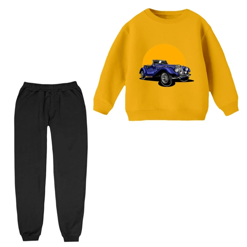 ست سویشرت و شلوار راحتی بچگانه مدل ماشین ابی