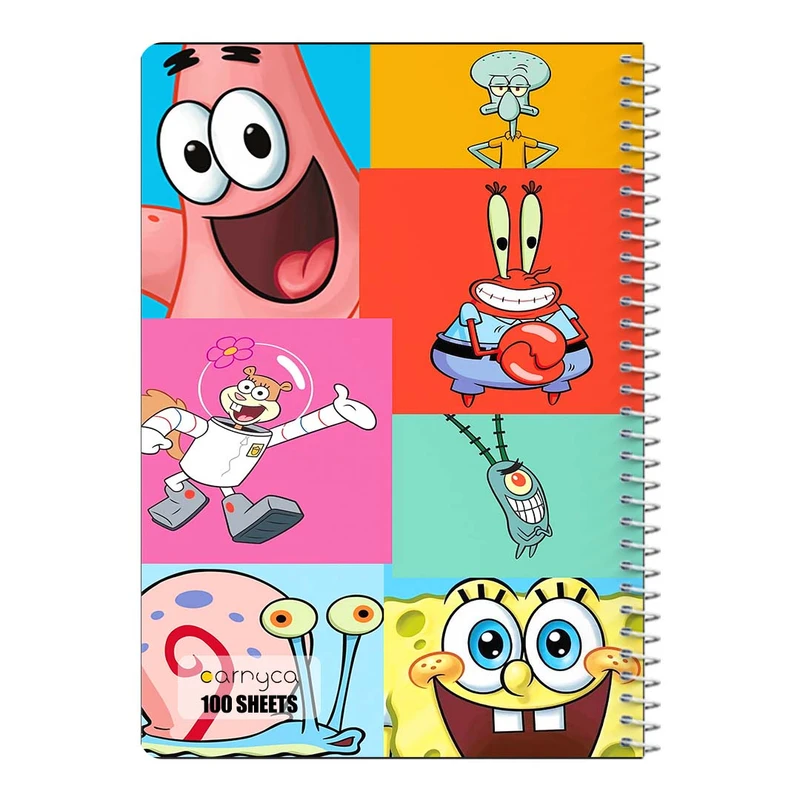 دفتر مشق 100 برگ سیمی کارنیکا طرح باب اسفنجی spong bob کد 23652