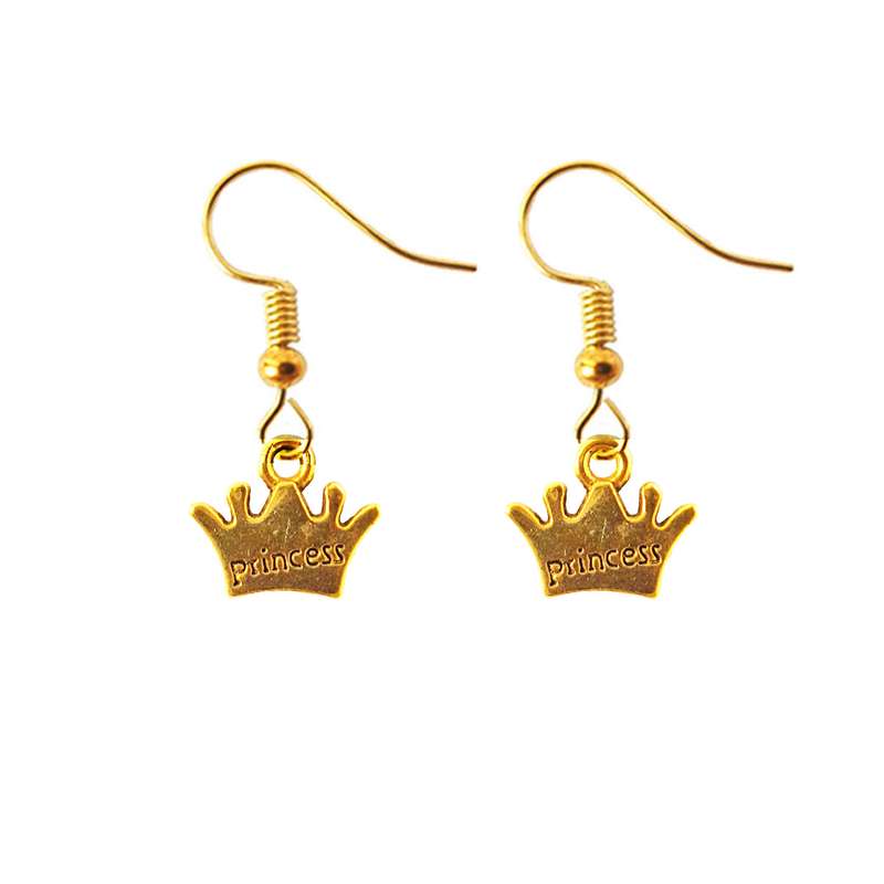 گوشواره دخترانه نمدیکا طرح تاج پرنسس مدل پرنسا