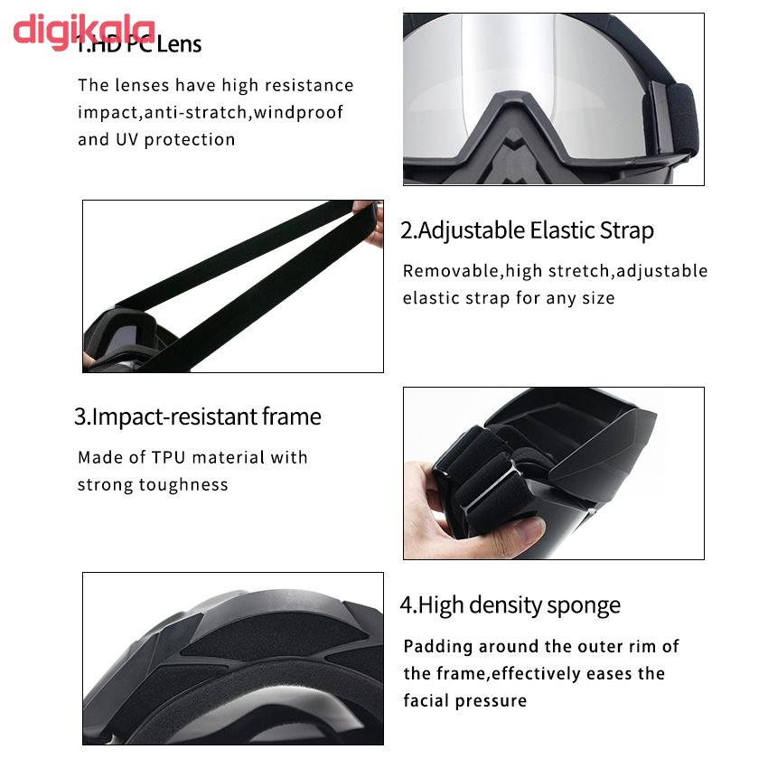 عینک موتور سواری هارمن مدل Goggles-110 main 1 4