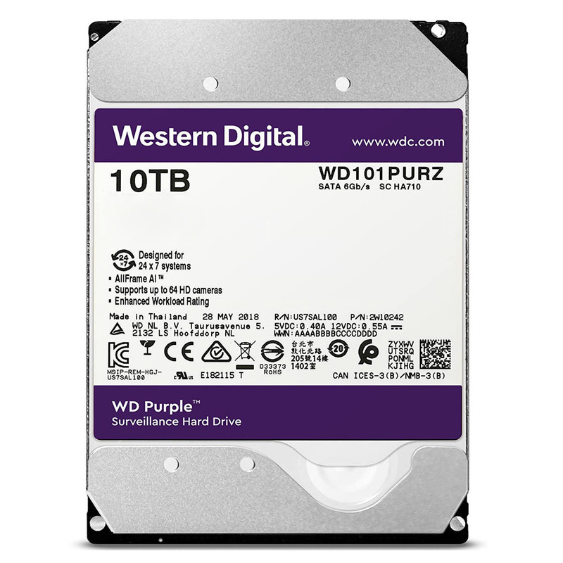 هارددیسک اینترنال وسترن دیجیتال مدل WD WD100PURZ ظرفیت 10 ترابایت