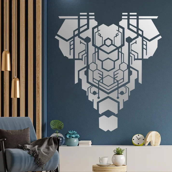 آینه پلکسی گلس مدل دکوراتیو کد N60 مجموعه 64 عددی