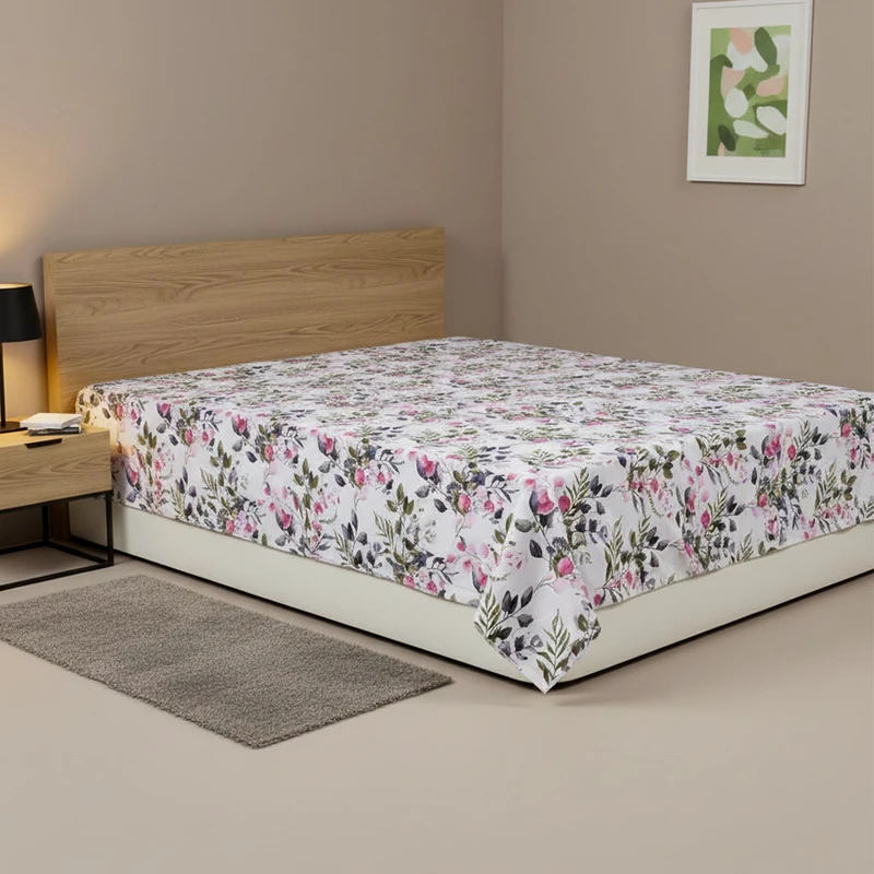  ملحفه فیلور آدنو مدل گلسار کد FI48 دو نفره سایز 220x240 سانتی‌متر