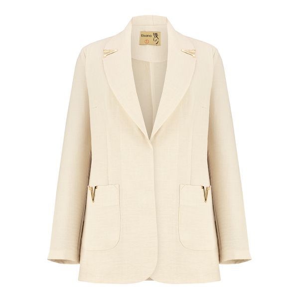 مانتو کتی زنانه السانا مدل سیرنگ کد 210409 رنگ شیری