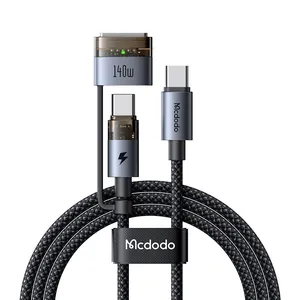 140W 2 in 1 USB-C to USB-C+ Magsafe 3 Cable 2m