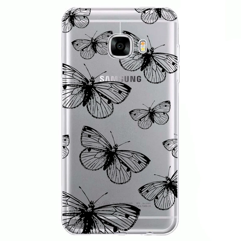 کاور مگافون طرح پروانه مدل C54-B مناسب برای گوشی موبایل سامسونگ Galaxy C5         