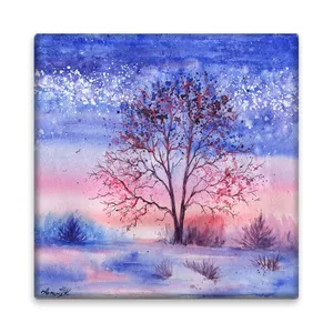 کاشی مدل R1076 طرح زمستان و منظره برفی