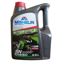 روغن موتور سیکلت نیمه سنتتیک میشلن اٌویل مدل SN 10W-50 حجم 3.5 لیتر