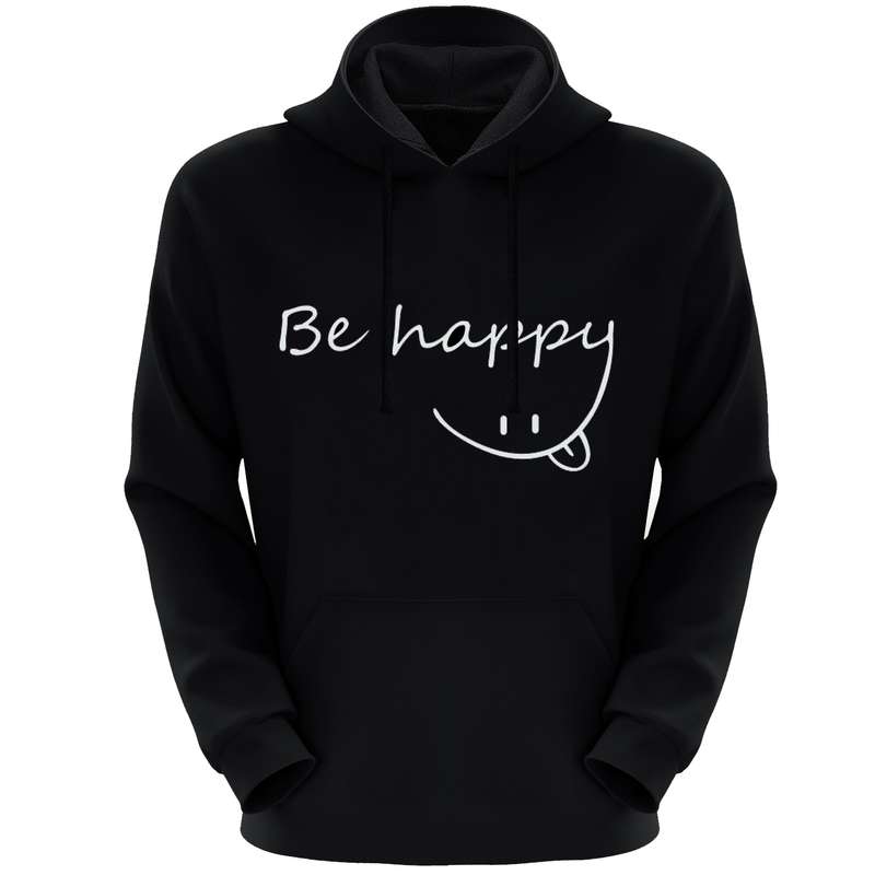 هودی زنانه مدل لبخند F333 رنگ مشکی