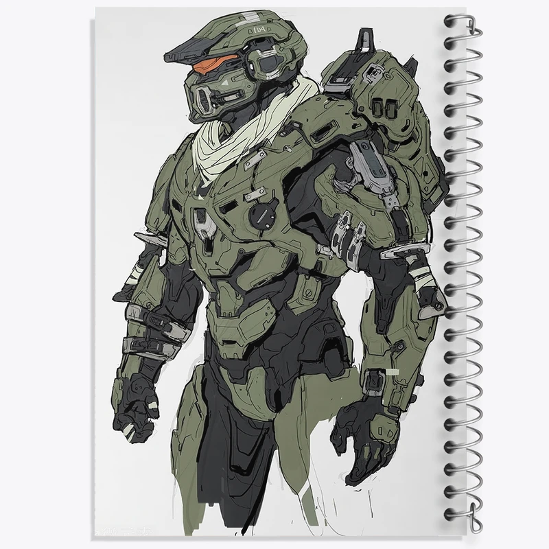 دفتر ژورنال نویسی 50 برگ خندالو مدل نقطه ای طرح بازی هیلو (Halo) کد 31494