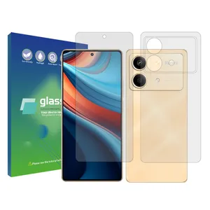 Glass Pro Resistant model Transparent screen protector suitable for Xiaomi Redmi Note 13R Pro mobile phone along with the back of the phone