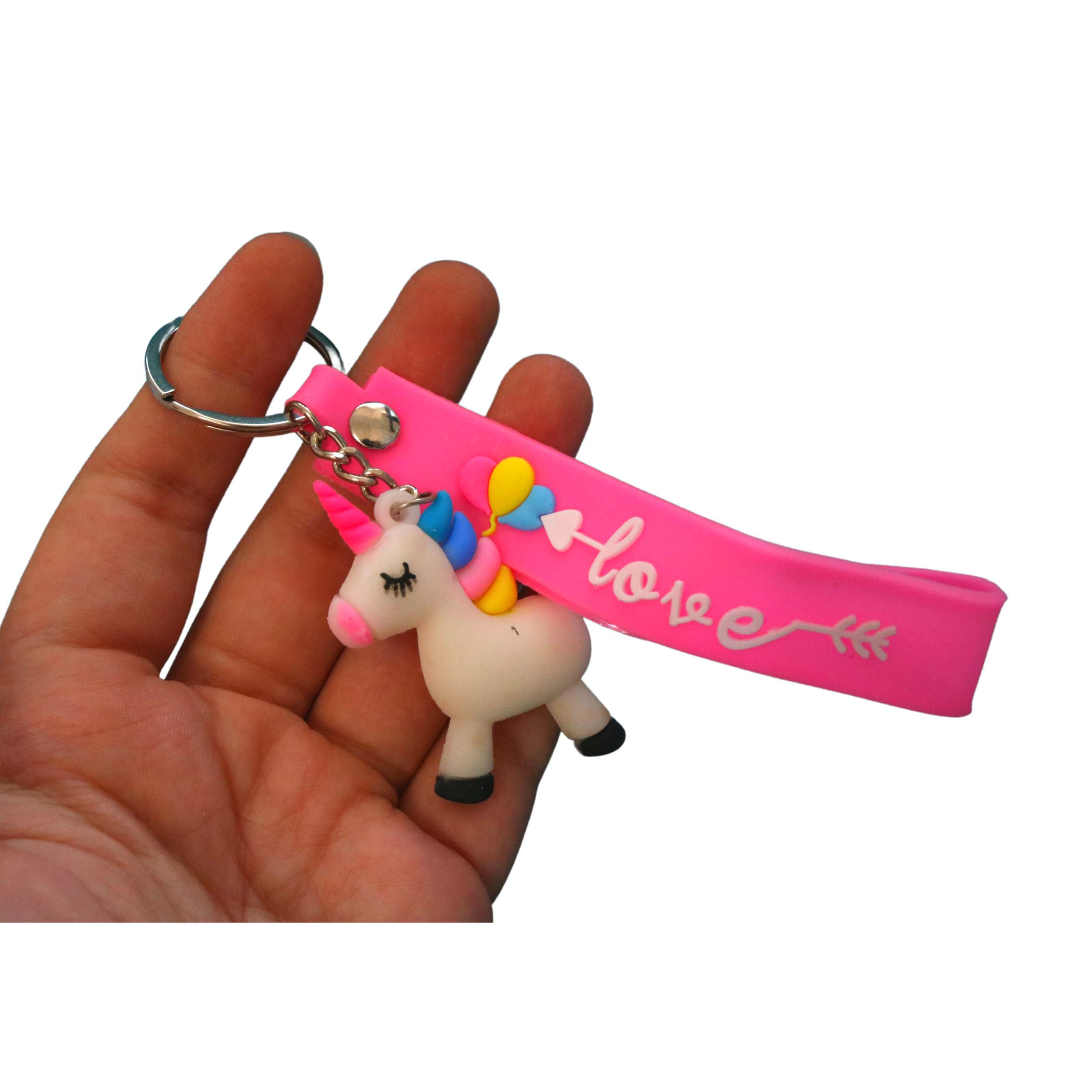 جاکلیدی دخترانه مدل یونیکورن رنگ صورتی