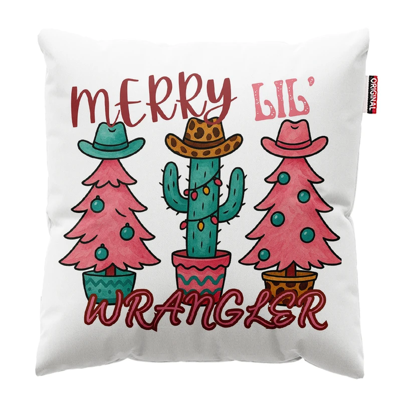 کوسن پاد آفرین مدل کریسمس طرح بابانوئل کاج گوزن آدم برفی کد PK302439 سایز 30*30 سانتی متر