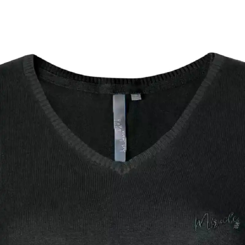 پلیور زنانه جوتی جینز مدل یقه هفت کد 1221142 رنگ مشکی