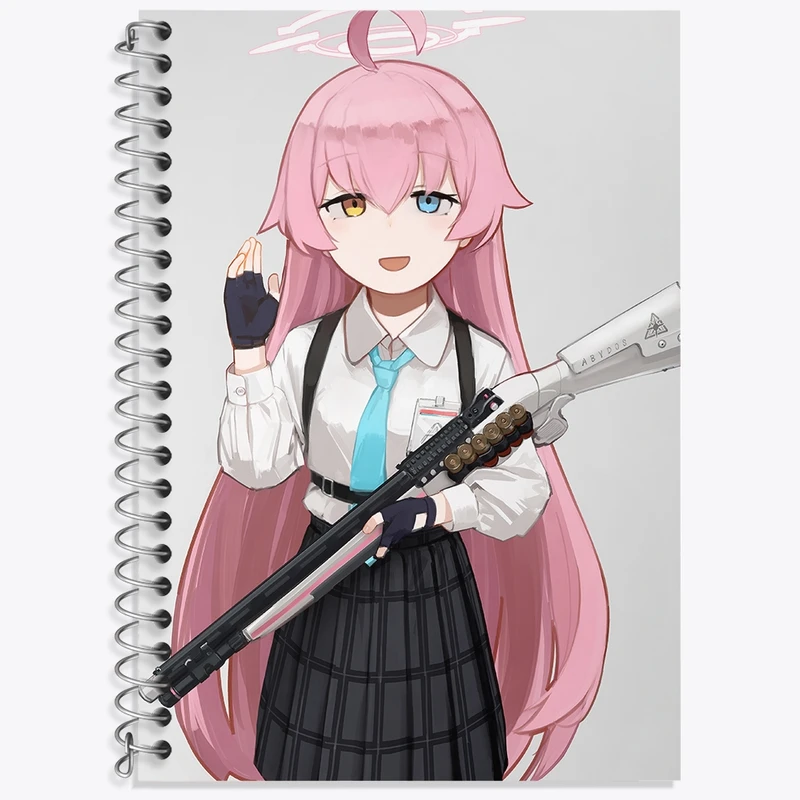 دفتر زبان 50 برگ خندالو مدل دو خط طرح بازی آرشیو آبی (Blue Archive) کد 34392