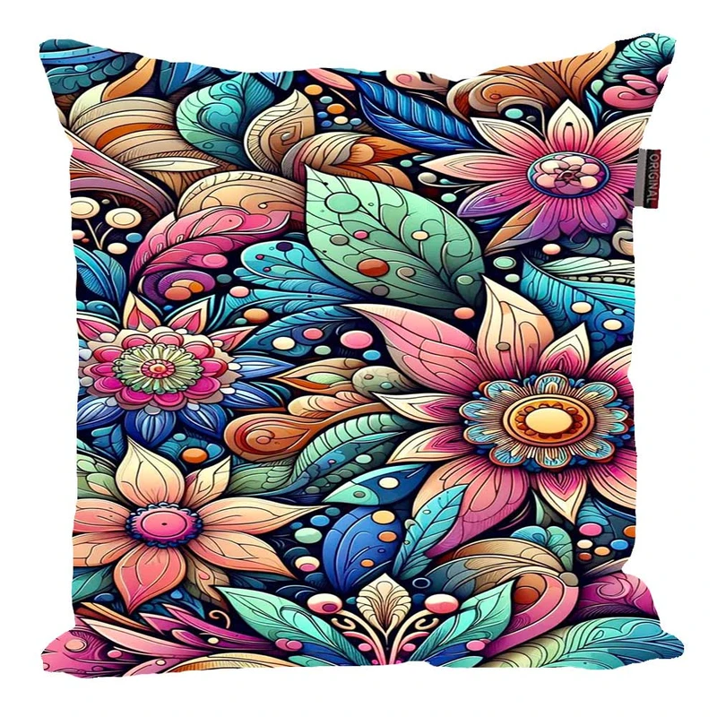 کوسن پاد آفرین مدل گل رنگی فانتزی کد 01933