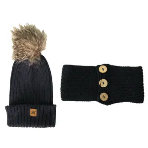 ست کلاه و شال گردن بافتنی بچگانه مدل B103