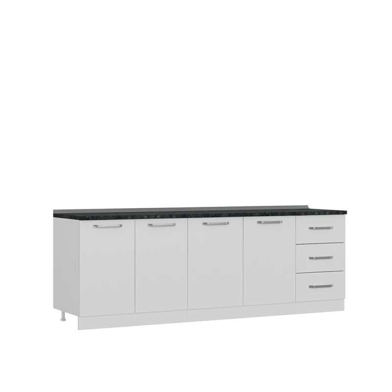 کابینت زمینی فلفور کابینت مدل 225 cm مجموعه 3 عددی