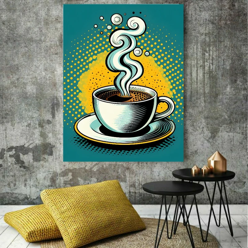  تابلو بوم طرح فانتزی مدل فنجان قهوه کد BK1846