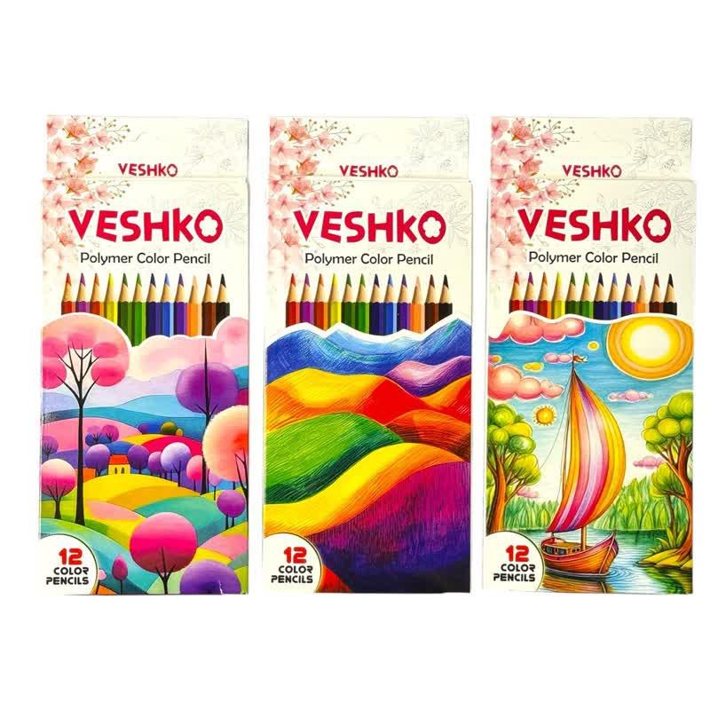 مداد رنگی 12 رنگ وشکو کد 2130 مجموعه 3 عددی