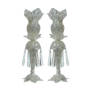 شمعدان ملیله کاری مدل لاله کد 02 مجموعه 2 عددی