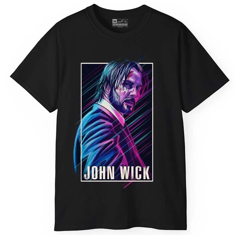 تی‌شرت آستین کوتاه مردانه پاد آفرین مدل جان ویک کد 1580