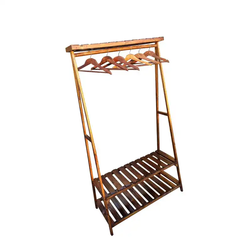 رگال لباس و چوب لباسی مدل چوبی کد Rw175 s6 مجموعه 7 عددی