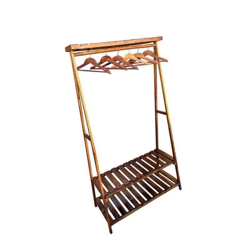 رگال لباس و چوب لباسی مدل چوبی کد Rw175 s6 مجموعه 7 عددی