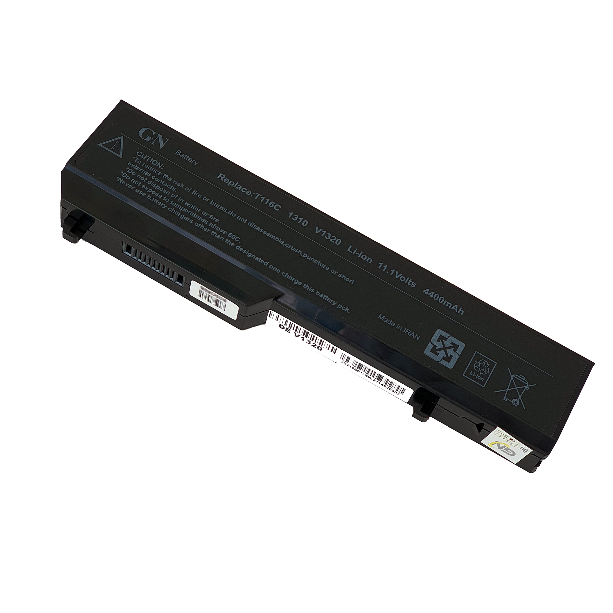 باتری لپ تاپ 6 سلولی گلدن نوت بوک جی ان مدل 1520 مناسب برای لپ تاپ دل VOSTRO 1310/1320/1510/1520/2510 