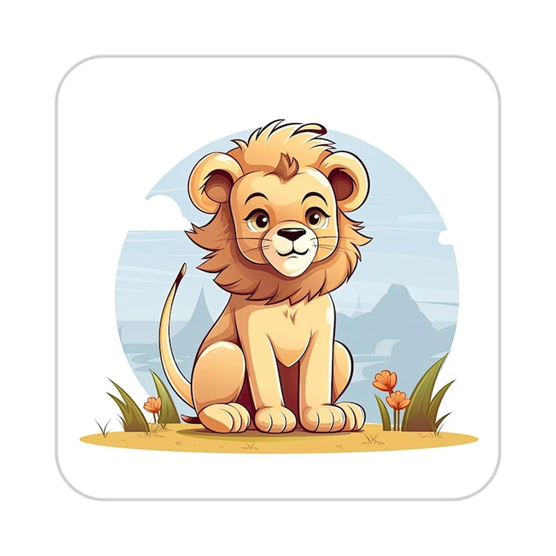 زیر لیوانی کاکتی طرح شیر مدل mp23397