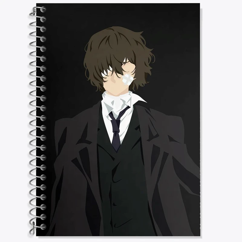 دفتر زبان 50 برگ خندالو مدل سه خط طرح دازای اوسامو انیمه سگ های ولگرد بانگو کد 13676